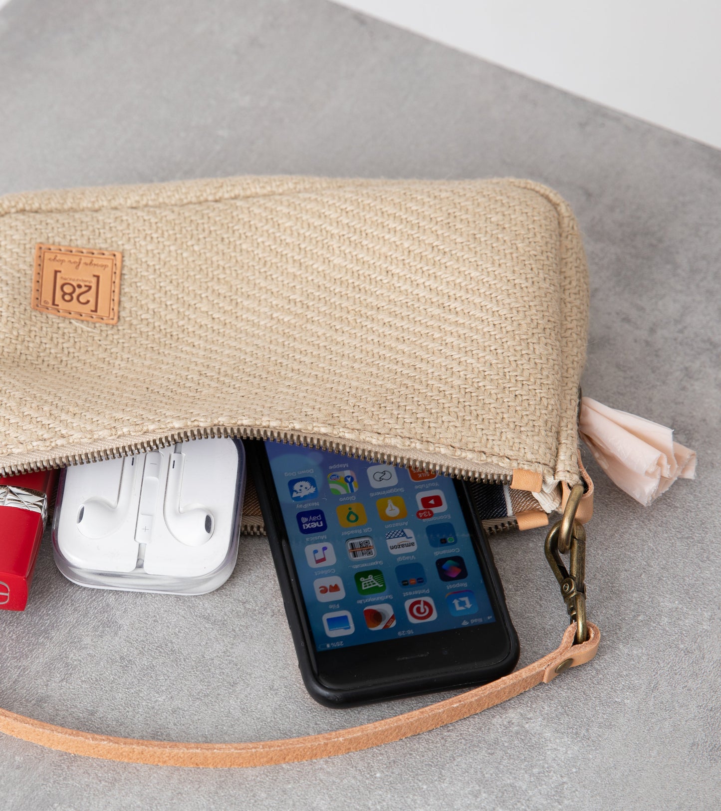 MINI INGE-JUTE POUCH WITH STRAP